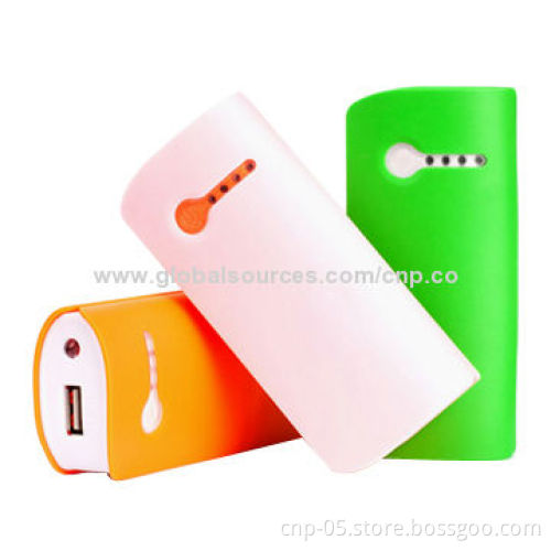 4,400mAh Power Bank with Flashlight, Colorful Choices, Smart Power Level Indicator